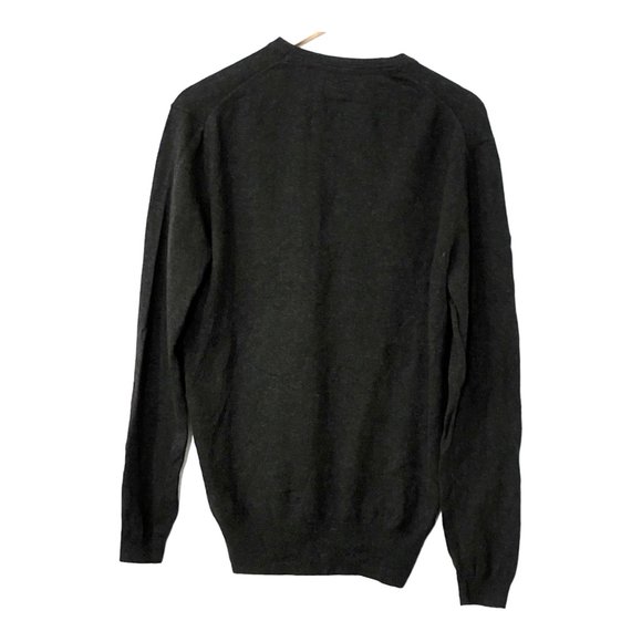 Superdry Sartorial Men’s Sweater M Dark Gray Cotton Cashmere Henley Pullover - Picture 3 of 11
